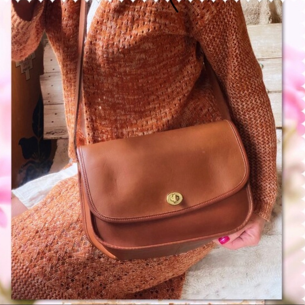 VINTAGE COACH BRITISH TAN CROSSBODY CLASSIC CITY BAG 9790 - Picture 8 of 17
